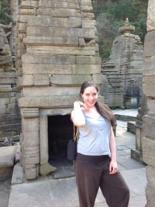 At the temples.